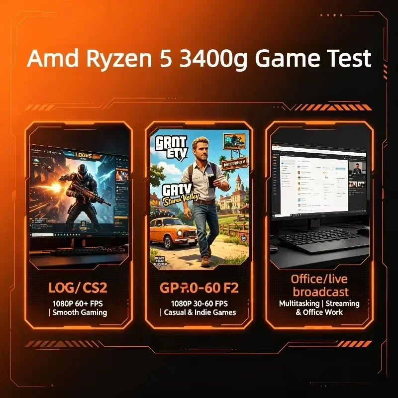 Afbeelding 4: Radiant Amalgamated AMD Separate Pieces CPU Ryzen 5 3400G R5 3400G 3.7GHz Quad-Core Acht-Thread 65W YD3400C5M4MFH