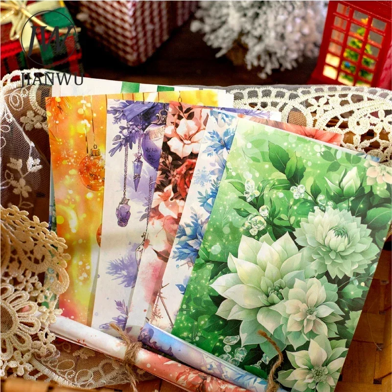 JIANWU Christmas Book Series Vintage Flower Festival Collage Decor Landscaping Material Paper Creative DIY Journal Stationery