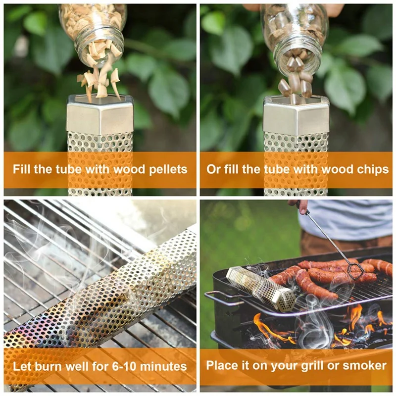 Premium Pellet Smoker Tube - 5 Hours Of Billowing Smoke, Hot Or Cold Smoking, For Any Grill Or Smoker