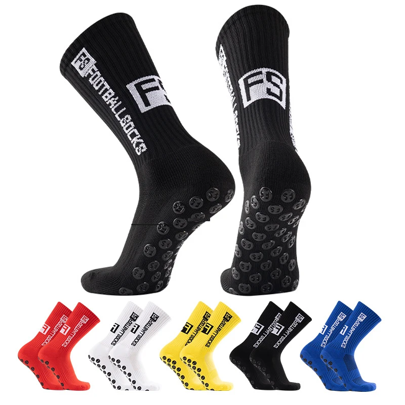 4 Pairs Football Socks Sports Socks Men Women Mid-calf Socks Silicone Non-slip Dot Socks Grip Volleyball Cycling Basketball Sock