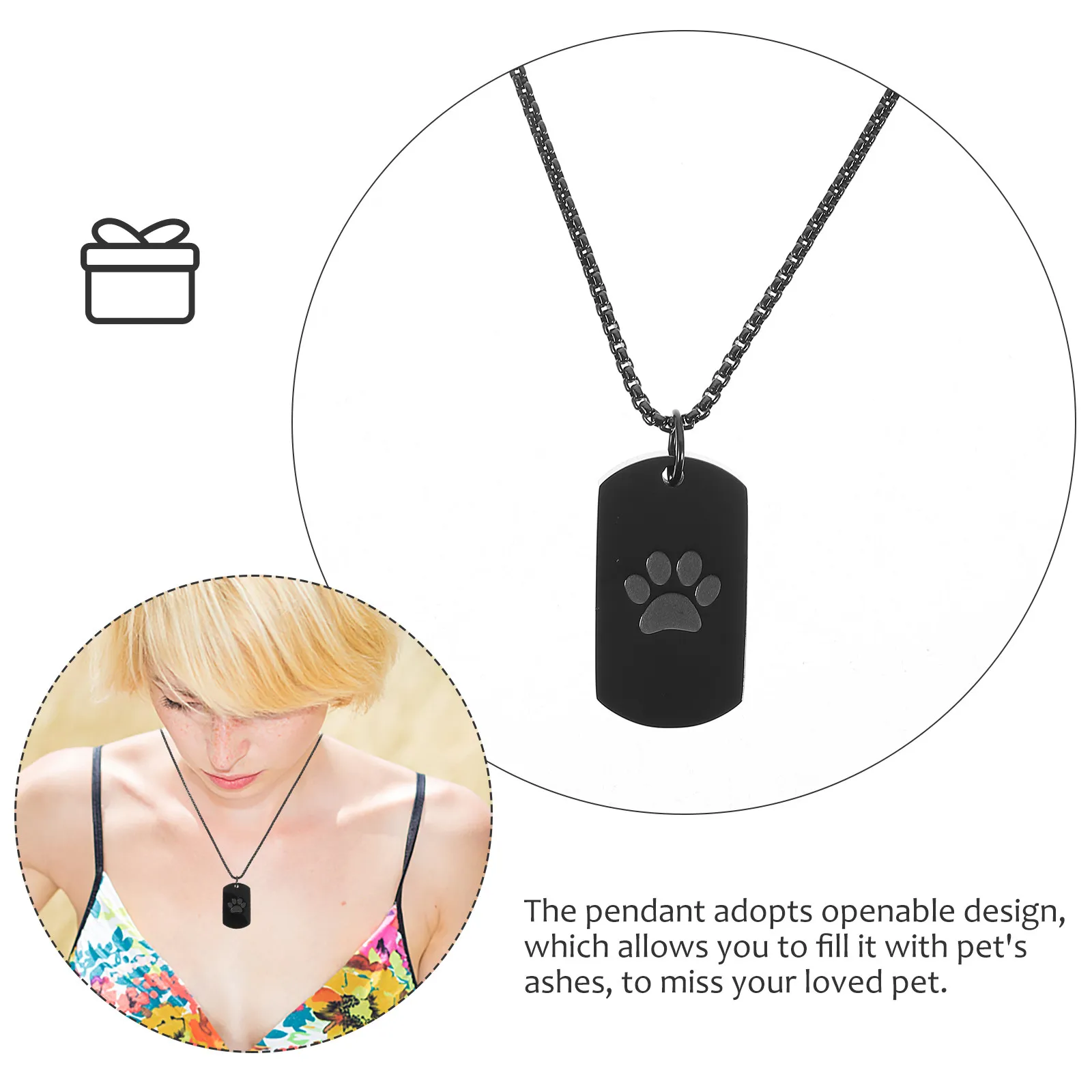 

Pet Urn Pendant Necklace Titanium Steel Memorial Cremation Jewelry Keepsake Ashes Necklace for Loved Pets Pet Urn Necklaces