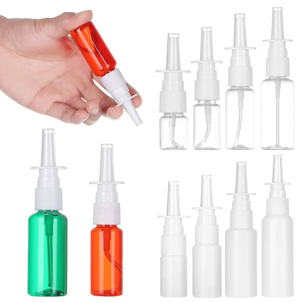 5/10/20/30/50ml Home Mist Plastic Pump Refillable Container Spray Bottle Nose Dropper Bottles Empty Nasal Sprayer