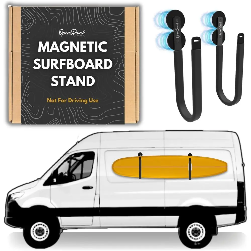 Portable Magnetic Surfboard Stand for Parking and Beach - Protects Longboards, SUPs, and Skateboards - Easy Setup, No Tools Need