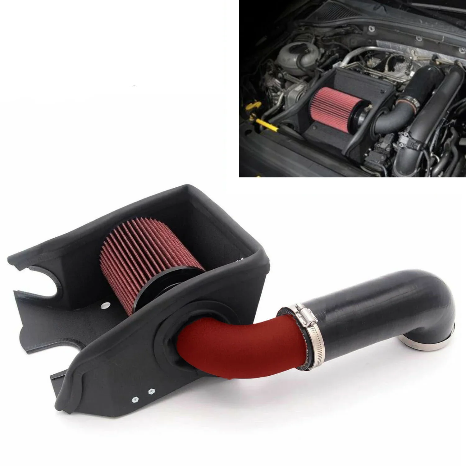 Aluminum Air Intake Induction Pipe + Heat Shield Filter for Golf MK7 TSI TFSI EA211