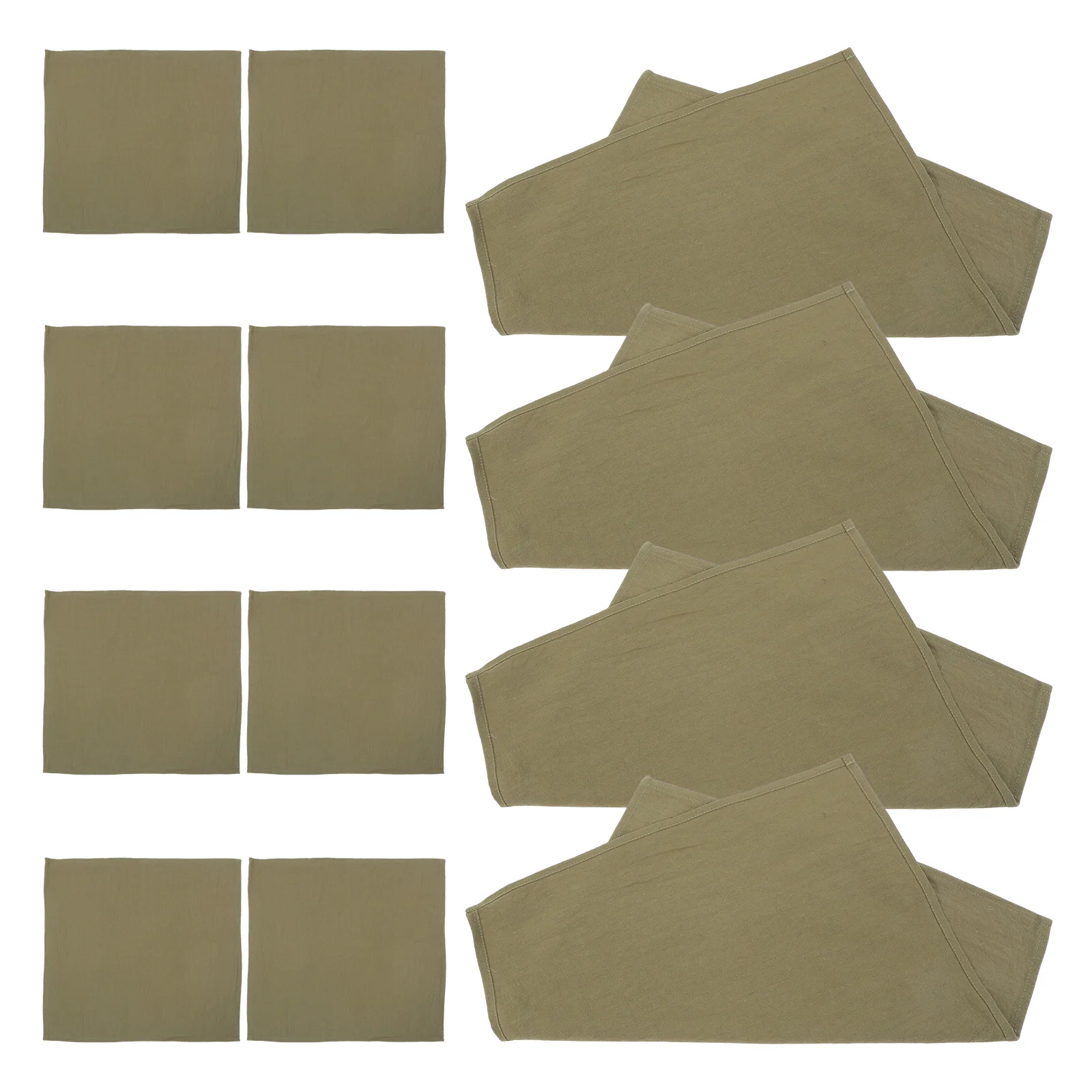 

12Pcs Cotton Napkins Soft Washable Reusable 40cm Olive Green Dinner Napkins for Weddings Parties Restaurant Bathroom Hand Towels