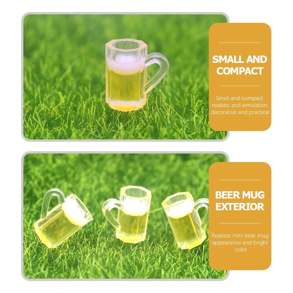 Simulation Beer Mug Mini Mugs House Accessory Model Miniature Cups Micro Landscape Decor