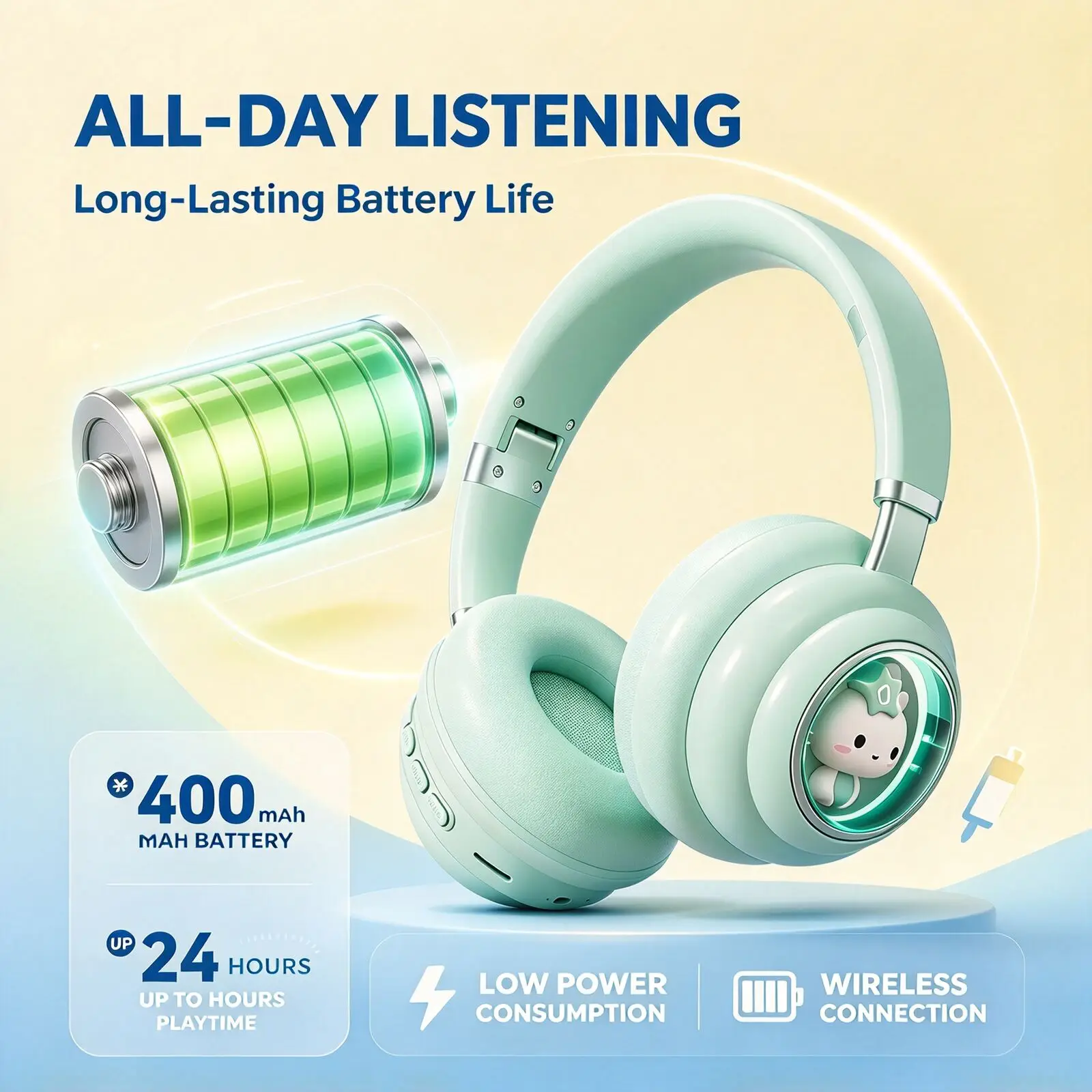Cute Cat RGB Light Wireless Bluetooth 5.3 Foldable Headset Support TF‑card 3.5mm Wired Play HiFi Gaming Headphones For Girl Gift