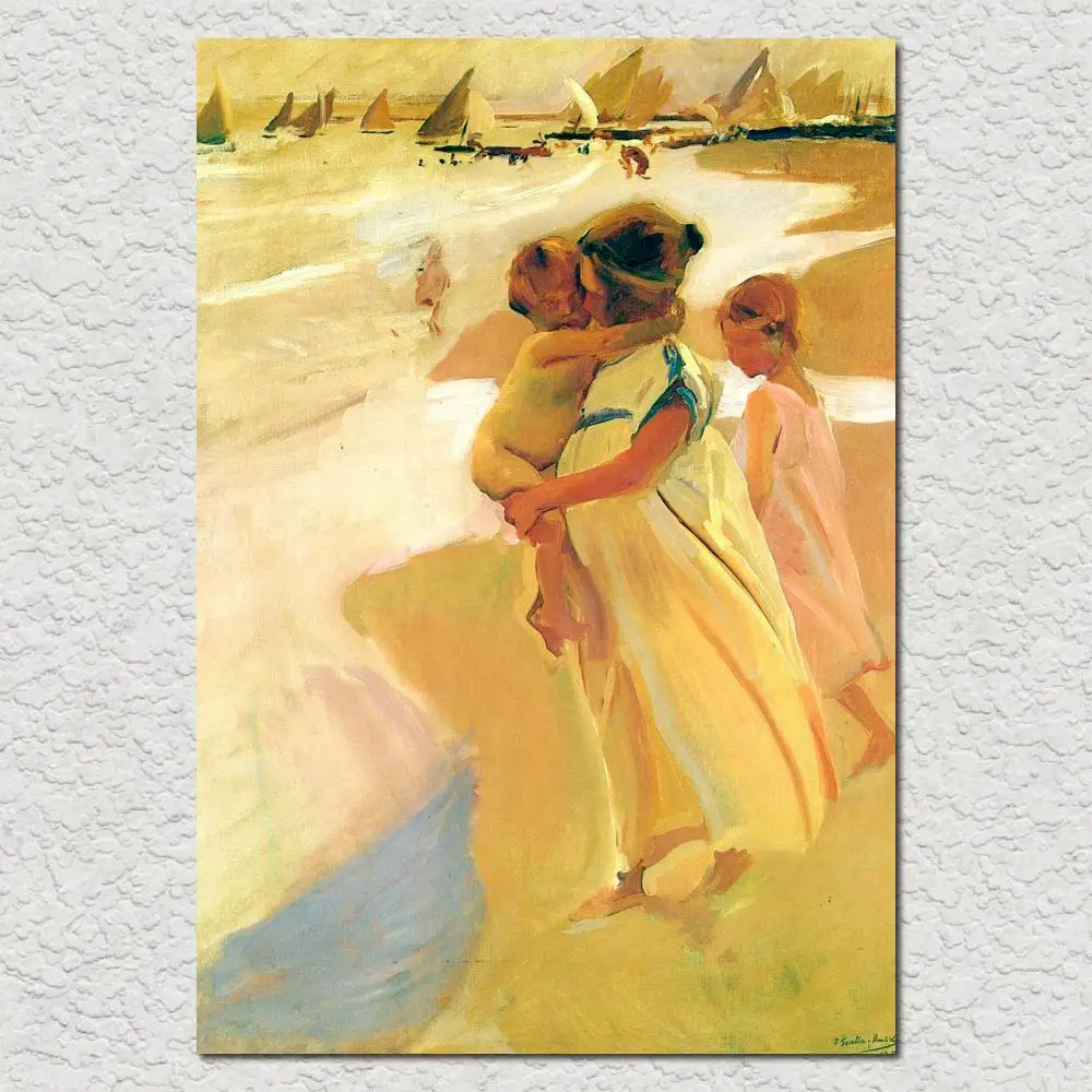 

Canvas Art Oil Painting Beach Scene After Bathing Valencia By Joaquin Sorolla Y Bastida Artwork Handmade High Quality Room Decor