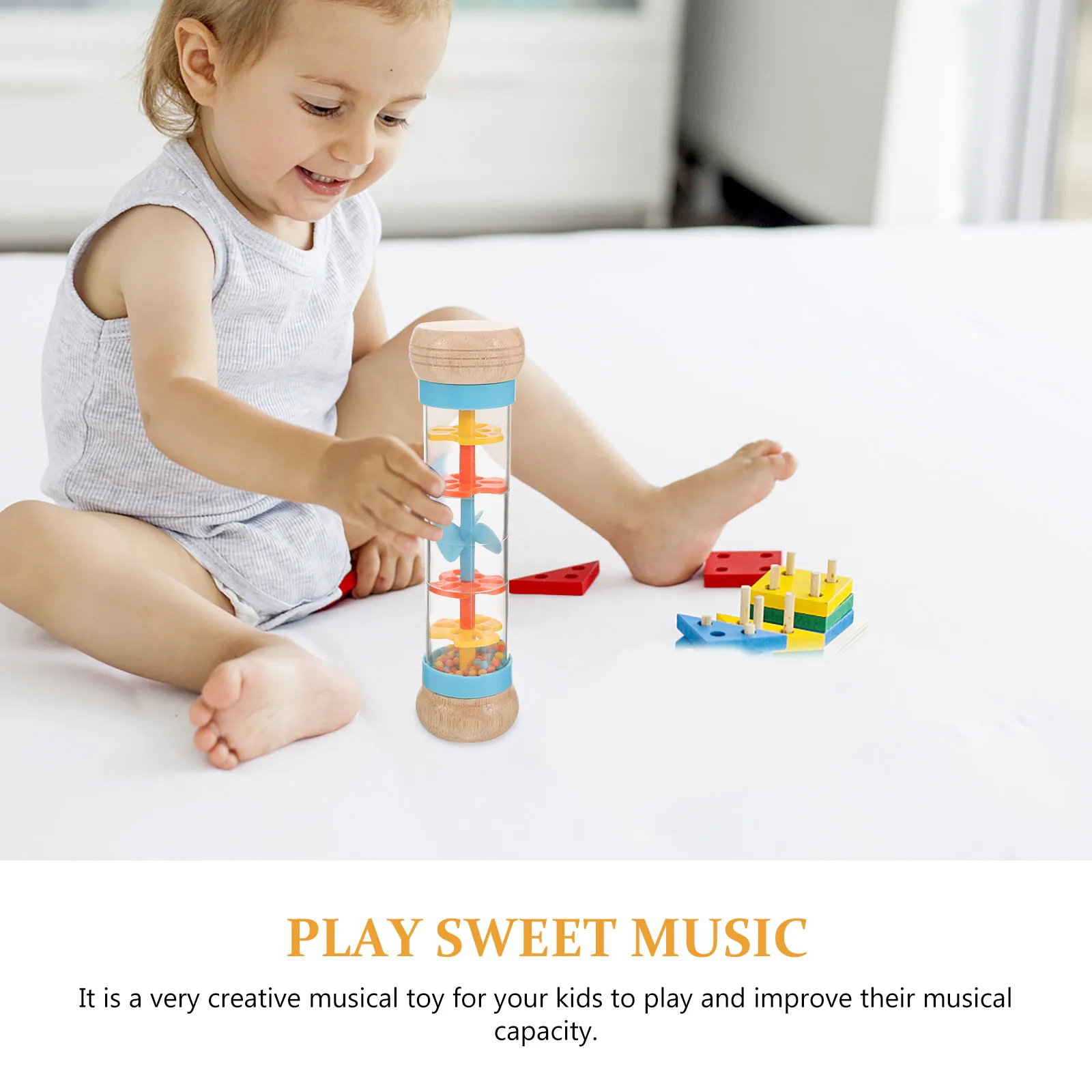 

Rain Sound Instrument Teaching Aids Kids Musical Percussion Sticks Cognitive Toy Development Educational Tool Wooden ABS