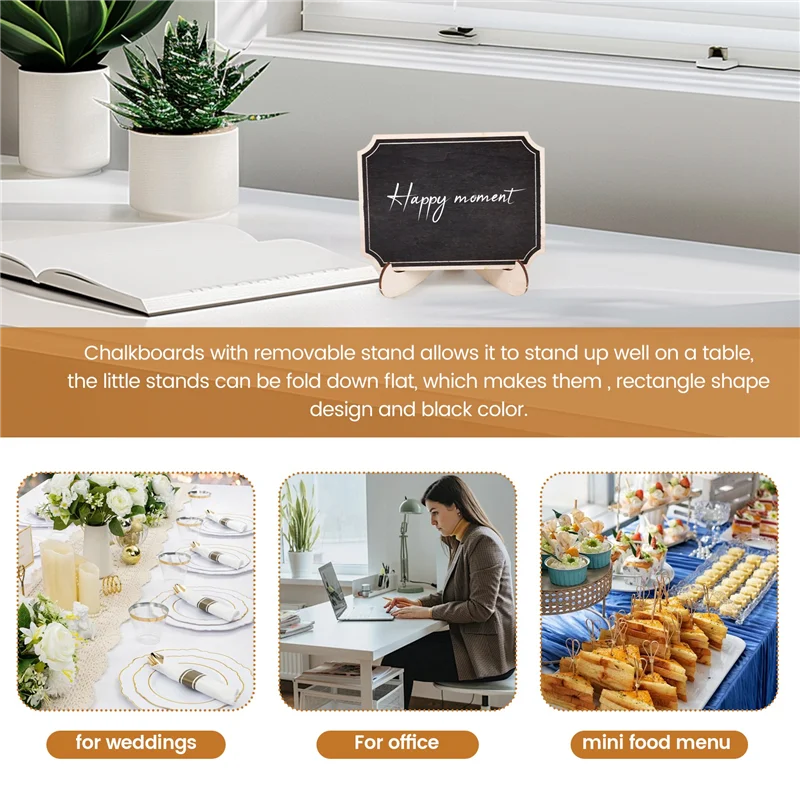 

20-пакет мини-досок с подставкой для мольбертов, карточки с местами, маленькая прямоугольная маленькая деревянная доска для свадьбы, дня рождения, детали