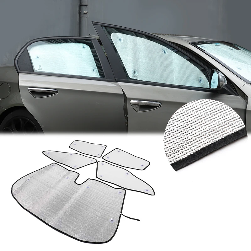 5Pcs Aluminium Foil Windshield + Side Window Sunshade For Alfa Romeo 159 939 2005-2011 Full Car Set Interior Accessories