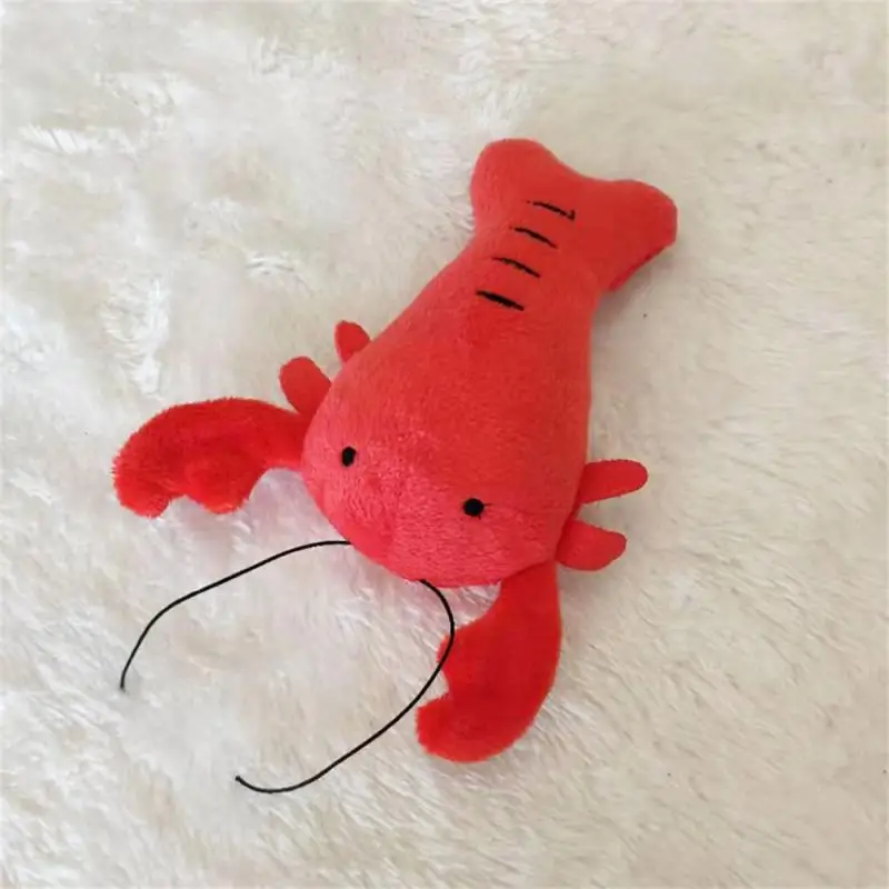 Jouet en peluche rouge durable pour chien, fournitures pour animaux de compagnie, entraînement molaire, degré de morsure, nouveau style, couinement, drôle, écrevisse, 16cm de long