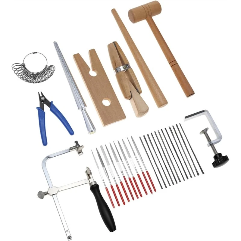 Eco-Friendly-For Jewelers Making Tools Set With Bench Pin, Ring Sizer, For Jeweler' S Saw, Measuring Tools, Hammer Stick For