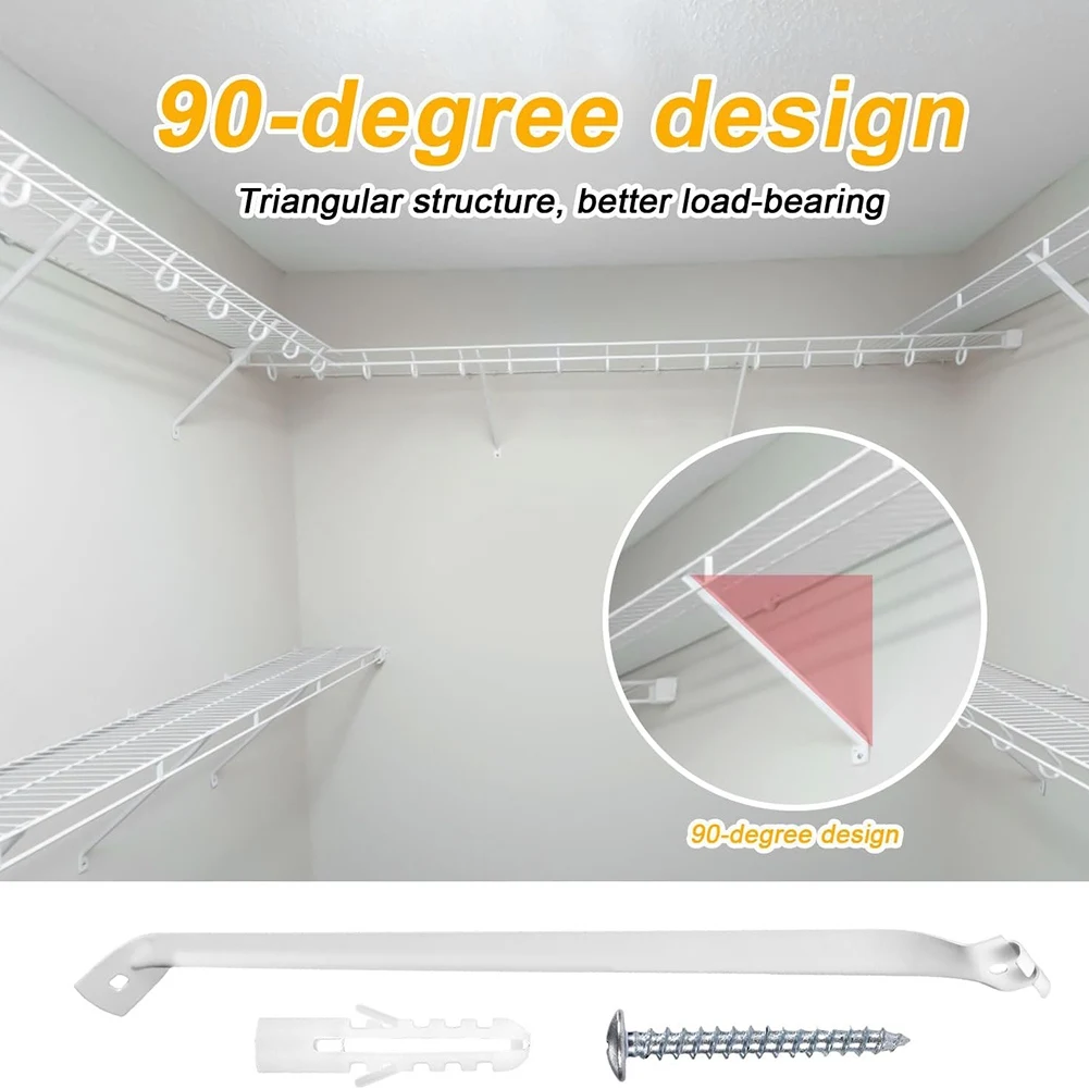 Staffe di supporto TKOH Staffe per mensole per armadio da 4 pezzi per installazione Staffe di supporto per scaffalature in filo metallico