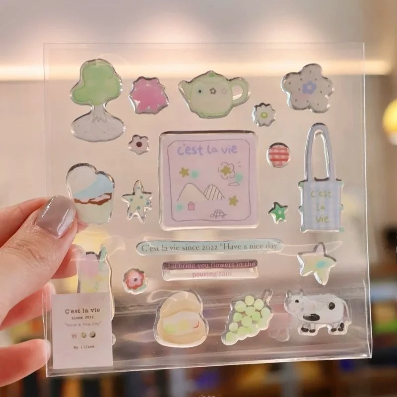 1pc Small Ins High Value Cute Jelly Three-dimensional Sticker Adhesive DIY Camera Phablet Phone Case Decoration