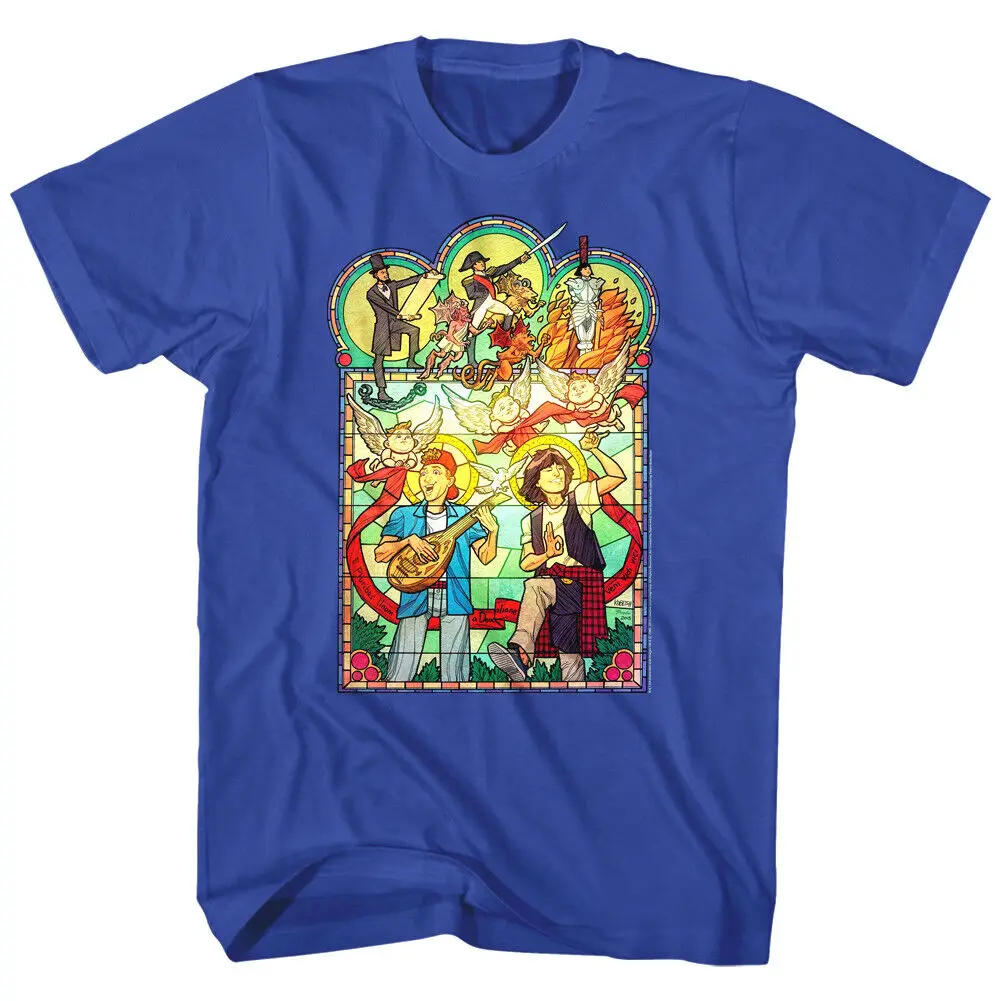 Bill Ted's Excellent Adventure Stained Glass Dudes Men's T Shirt Keanu Reeves