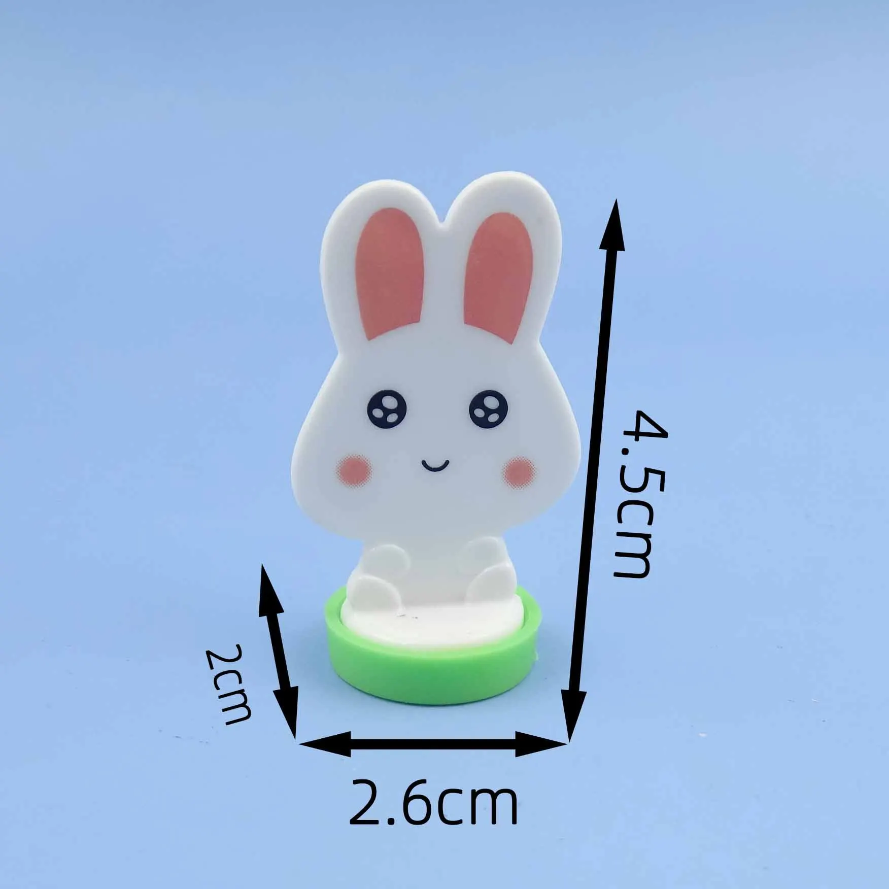 Timbre de lapin animal de dessin animé pour enfants, petits jouets, cadeaux de maternelle, jouets en forme d'oeuf torsadé, fournitures de peinture pour étudiants, 20 pièces