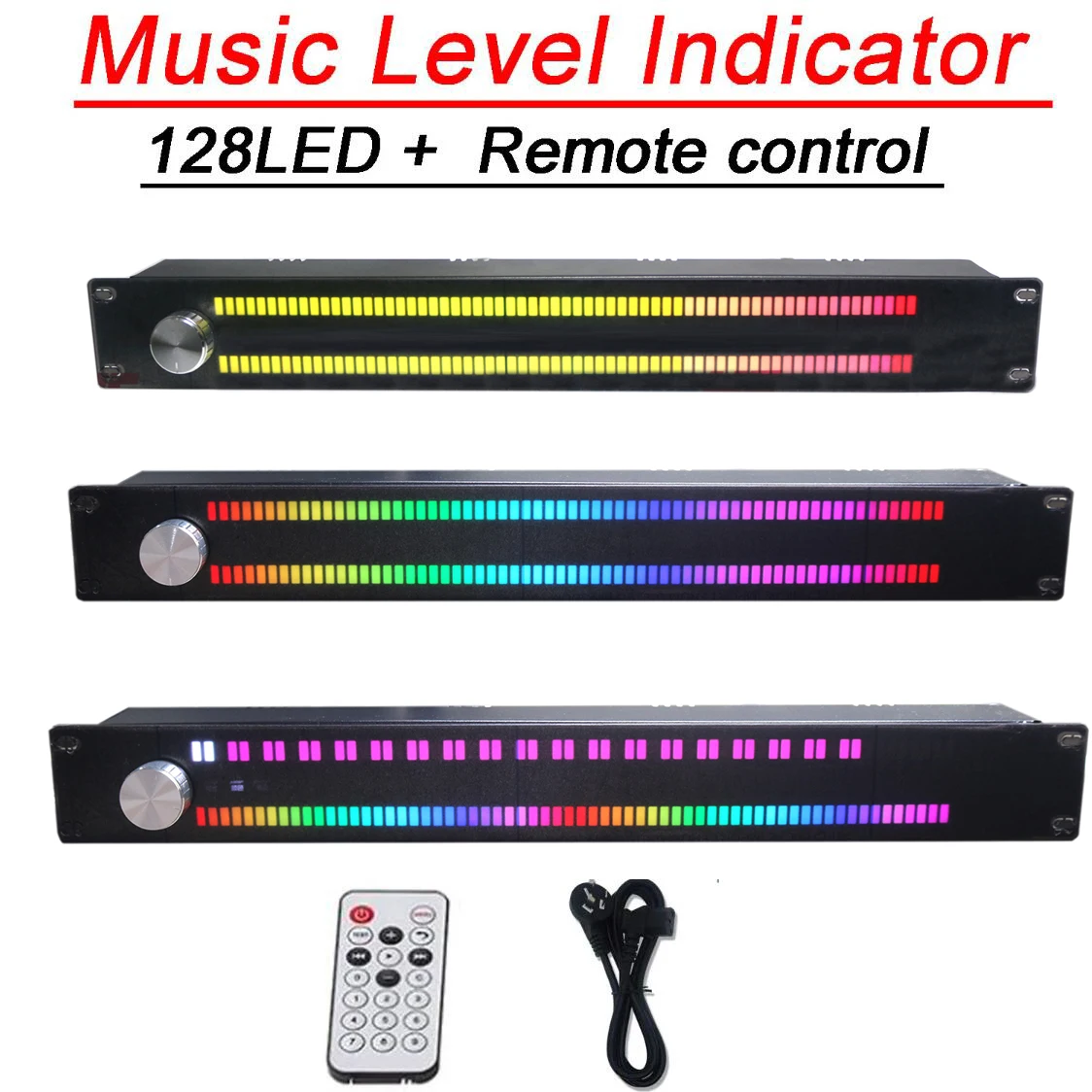 1.5U Music Level Indicator Light Music Spectrum Analyzer LED Display Meter Audio Signal Melody Rhythm Lamp + Remote Contro