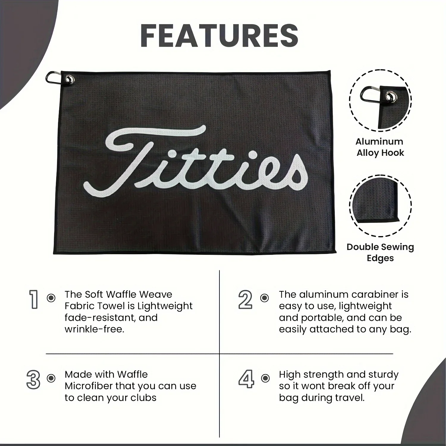 Lustiges Premium-Golftuch aus Mikrofaser, bedruckte Golftücher für Golftaschen für Männer und Frauen, tolles Golfzubehör für Männer-Golfer – Detail 11