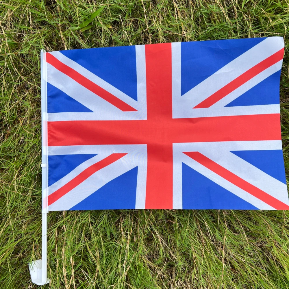 30x45cm  UK car flag 12x18inch UK England British flag  GB window flag bearer  waving flags