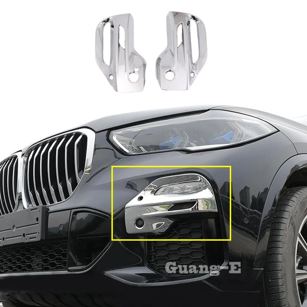 

For BMW X5 xDrive G05 2019 2020 Car body front fog light lamp detector frame stick styling ABS Chrome trim parts 2pcs