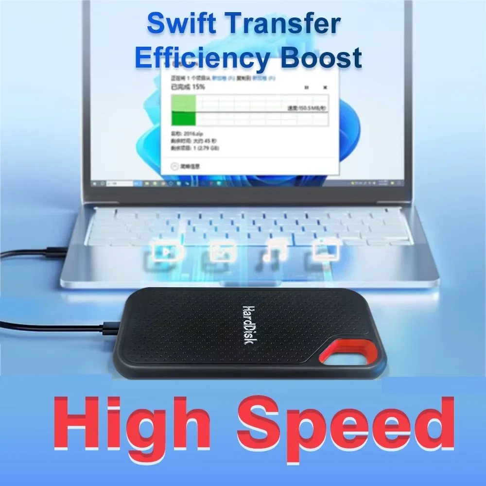 محرك الأقراص الصلبة الخارجي SSD المحمول الجديد 256 تيرا بايت 4 تيرا بايت USB3.1 Type-c محرك الحالة الصلبة 1 تيرا بايت جهاز تخزين عالي السرعة لأجهزة الكمبيوتر المحمول/Mac/الكمبيوتر