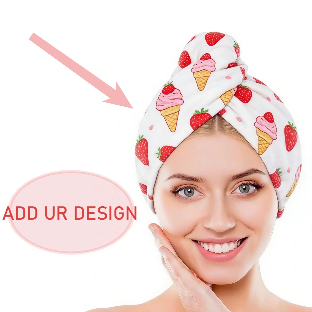 

1pc Personalize Microfiber Hair Towel Wrap, Soft Microfiber Hair Drying Towel Cap with Ur Design, Shower Cap & Hair Accessories