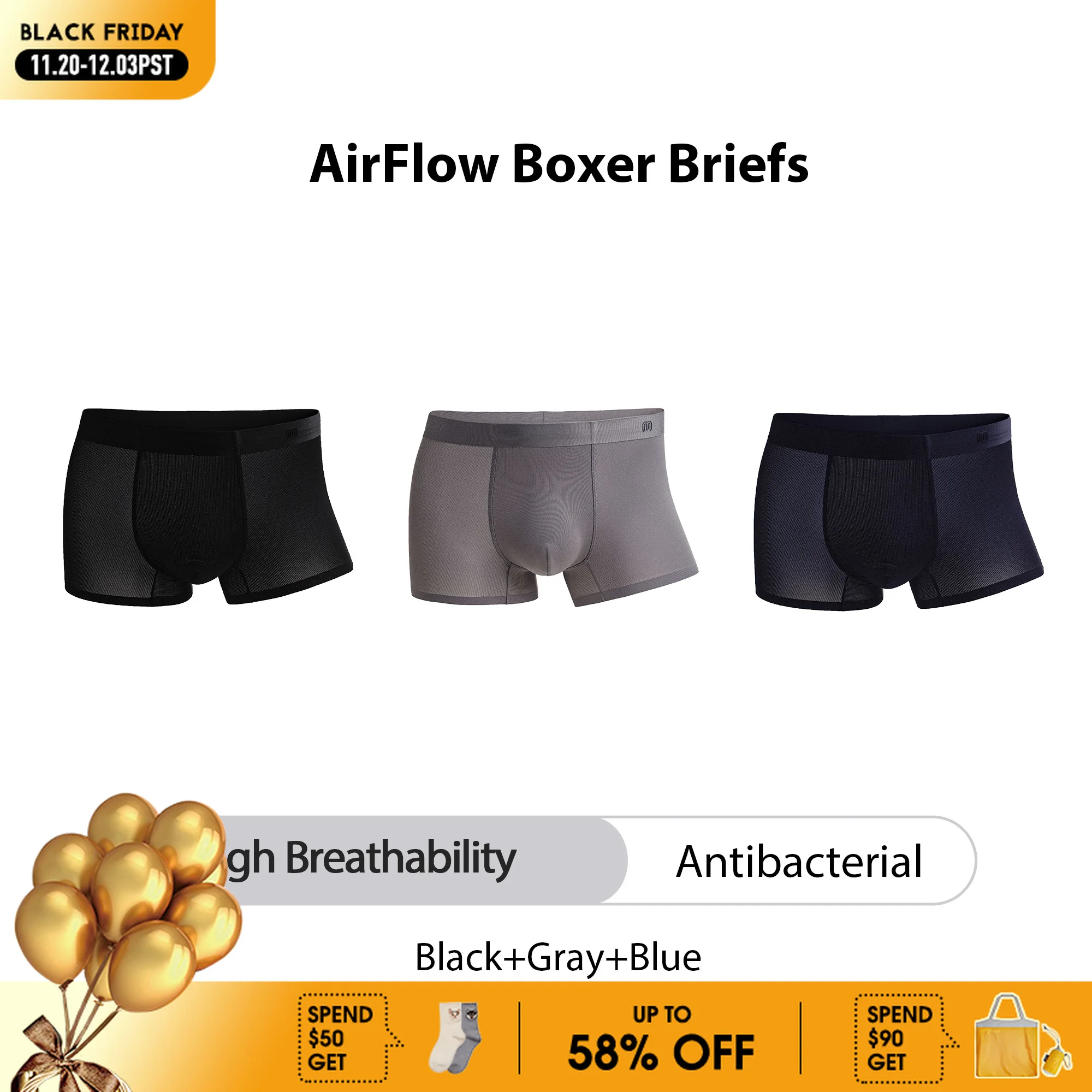 

Maden Мужские трусы-боксеры комплект 3/6 шт. бесшовные антибактериальные дышащие удобные мягкие тонкие для спорта и повседневной носки шорты нижнее белье