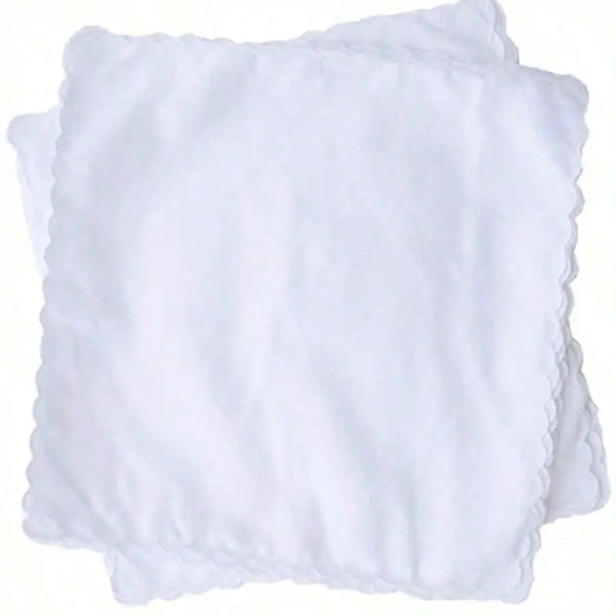 

3/6/10pcs Classic Plain Handkerchiefs, Absorbent, , White Handkerchiefs Suitable For DIY Embroidery Or Decoration, Practical And Portable For Everyday Use