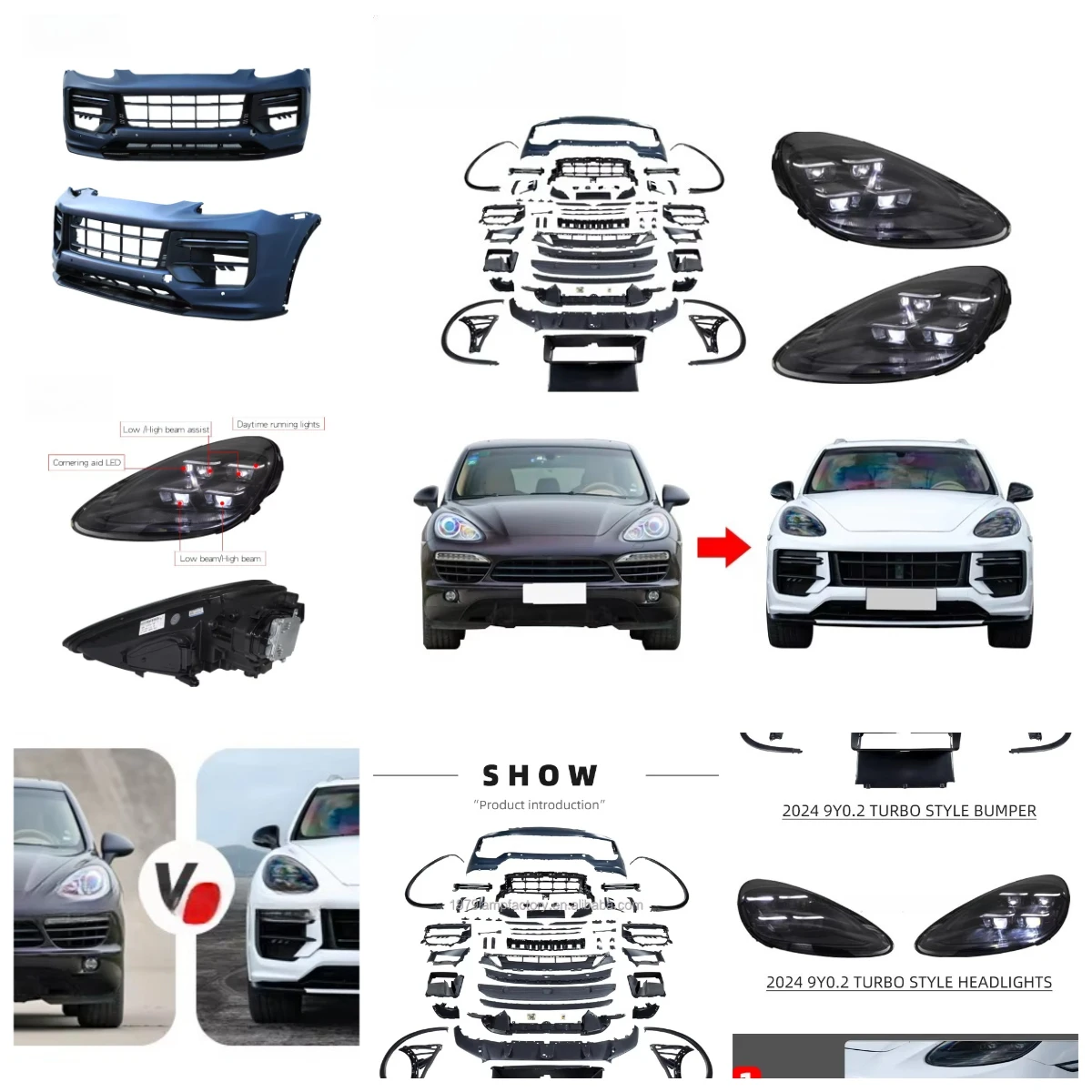 

Комплект обвесов для Porsche Cayenne 958 (2011-2014, 958 и 958.1): Обновление переднего бампера до стиля Turbo GT 2024-2025