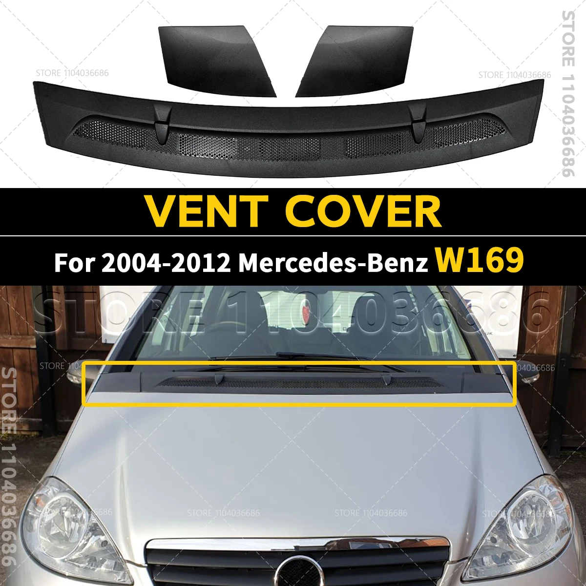

2004-2012 W169 for Mercedes Benz A Class A150 A160 A170 A180 A200 Front Hood Vent Cover Grille 1698300075 1698300175 1698360018