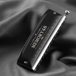 SWAN Chromatic Harmonica 12 Holes Deluxe Harmonica C Key with Slider and Valve - 12 Hole 48 Tone for Adults Beginners Students