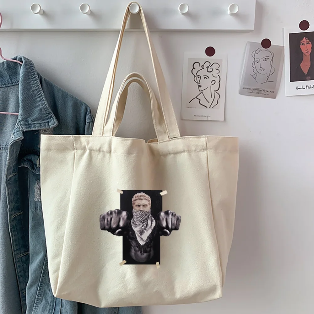 Shopping Bag Reusable Foldable Tote Cute Sculpture Grocery Bag with Bag Large Capacity Tote Shopper Handbag Eco-Friendly
