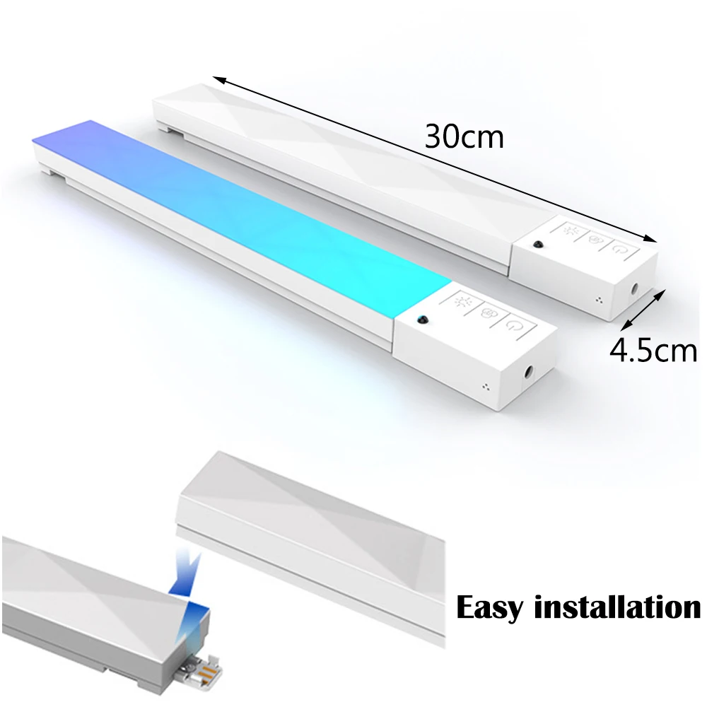 Smart LED Lightbar RGB Light Wall Light Indoor, WiFi RGBIC Light Panels Smart werkt met Alexa en Google Assistant, DIY design, muziek synchronisatie, app voor gaming en decoreren, 6 LED panelen.