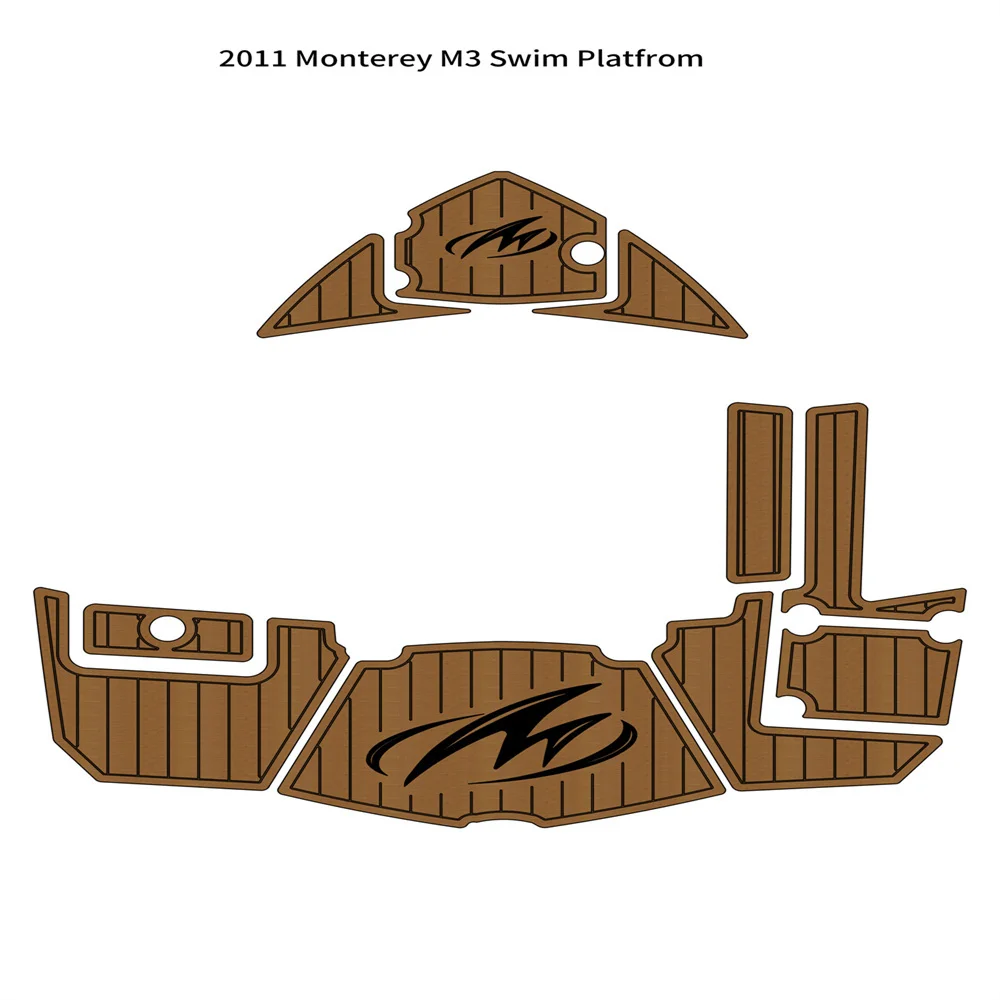 2011 Monterey M3 Swim Platform Step Pad Boat EVA Foam Faux Teak Deck Floor Mat SeaDek MarineMat Gatorstep Style Self Adhesive