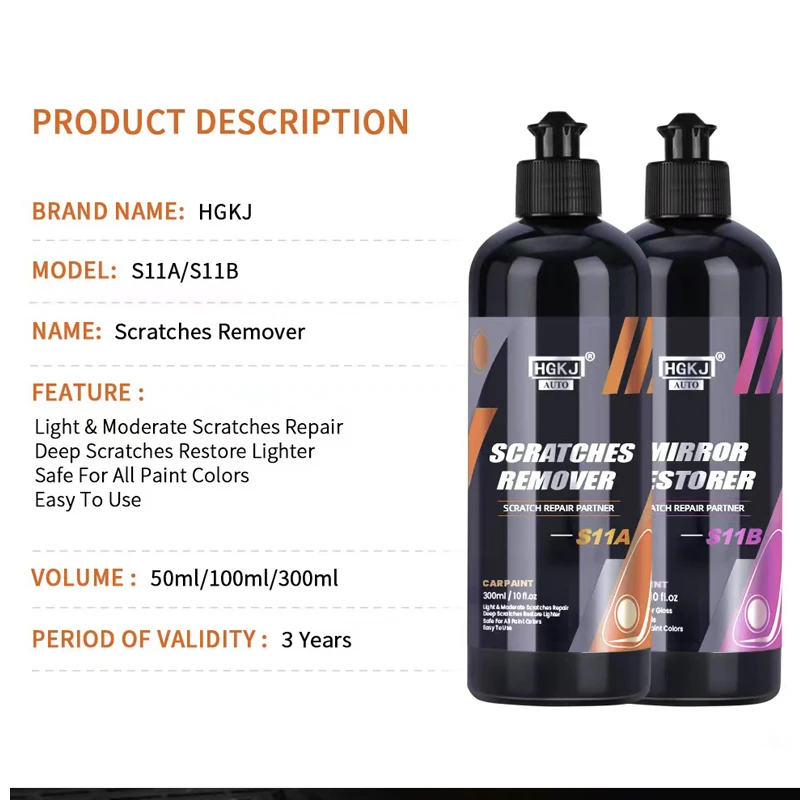 Car Paint Scratches Remover Cars Body Compound Cleaning Paste Paint Polishing Care Wax Cream Maintenance Car Detailing HGKJ S11