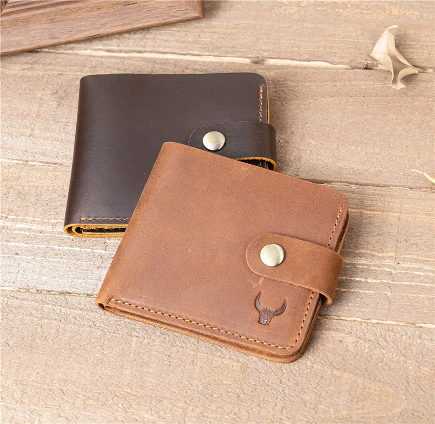 Men Genuine Leather Wallet Credit Card Coin Pocket Mini Money Bag Slim Short Small Purse Minimalist Wallet High quality for Male