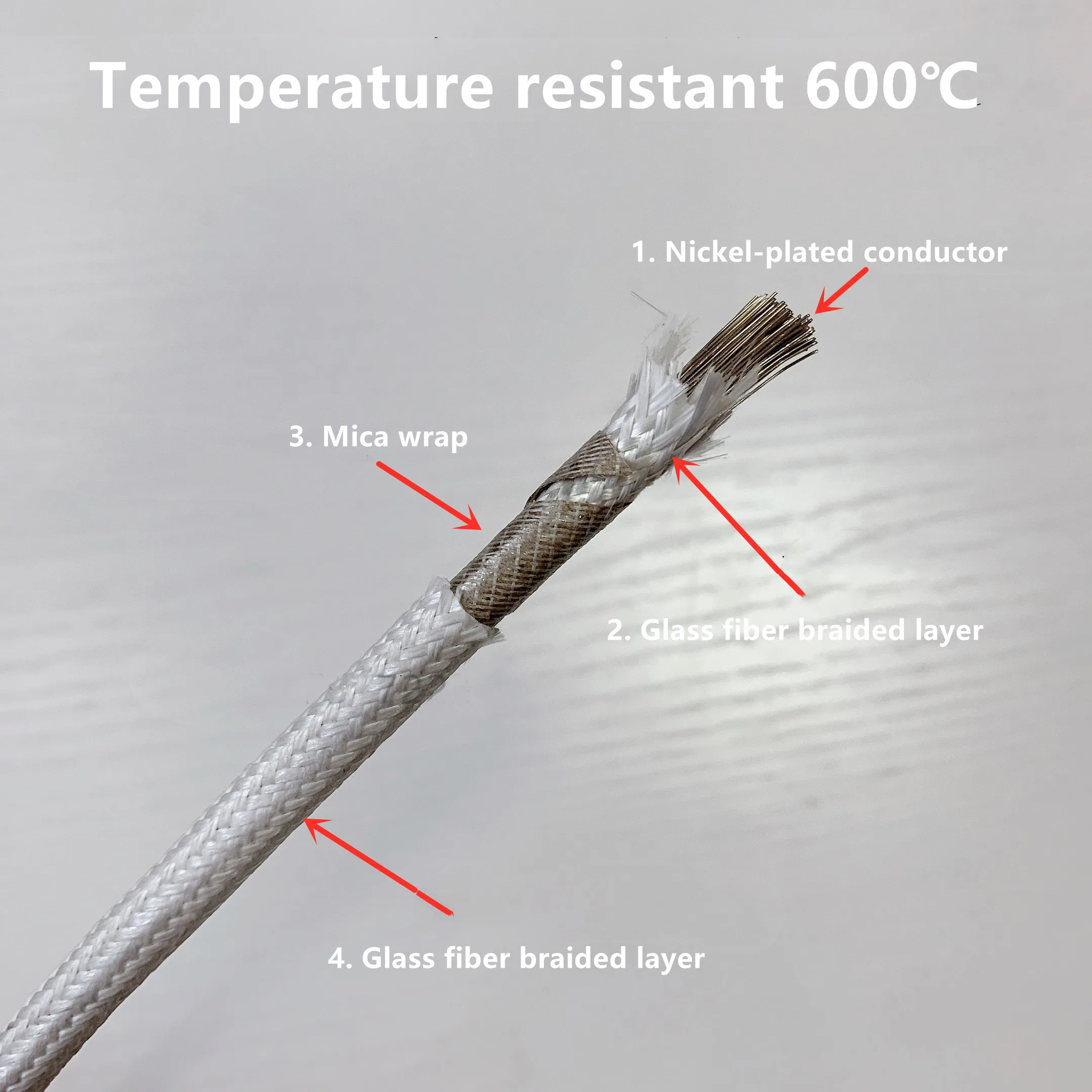 Cavo ad alta temperatura in nichel puro mica intrecciato filo ignifugo riscaldamento elettromagnetico 20 18 17 15 13 11 9 6AWG filo nichelato in