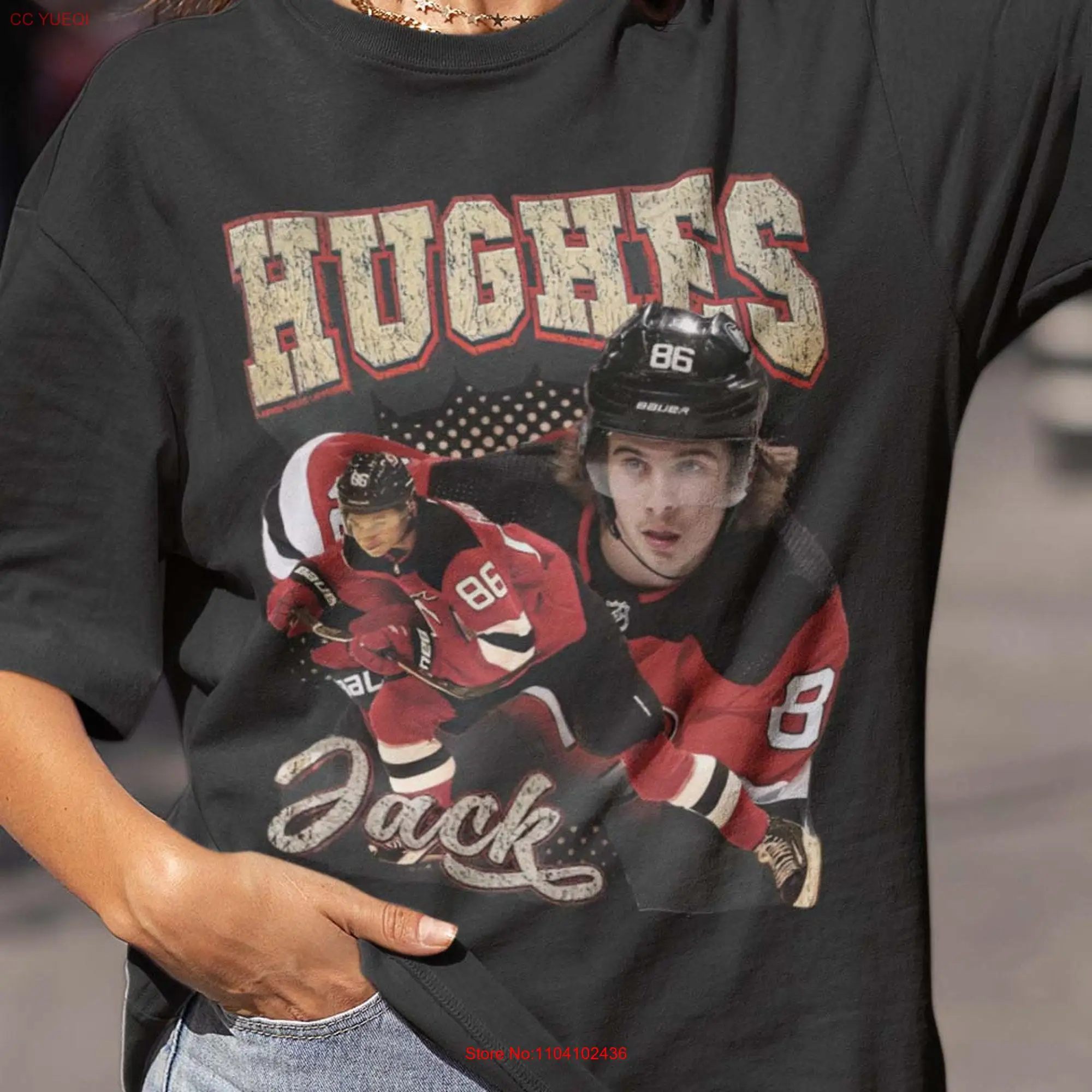 Jack Hughes T Shirt Ice Hockey American Professional Championships Sport Merch Vintage SweaT  long or short sleeves