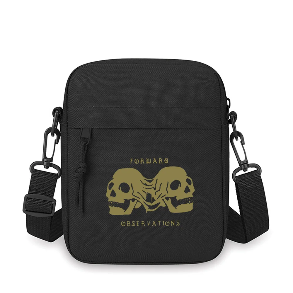 

Dual skulls facing forward,grim Men Crossbody Bag Single Shoulder Women Cartoon Anime Film Printing Design Unisex