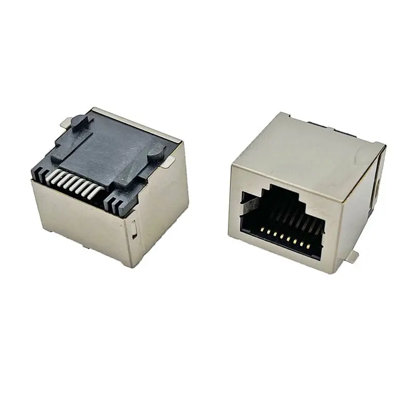 

15PCS RJ45 network socket, SMT network port, 8P8C type, horizontal style, 90-degree angle, fully adhered without lights or sprin