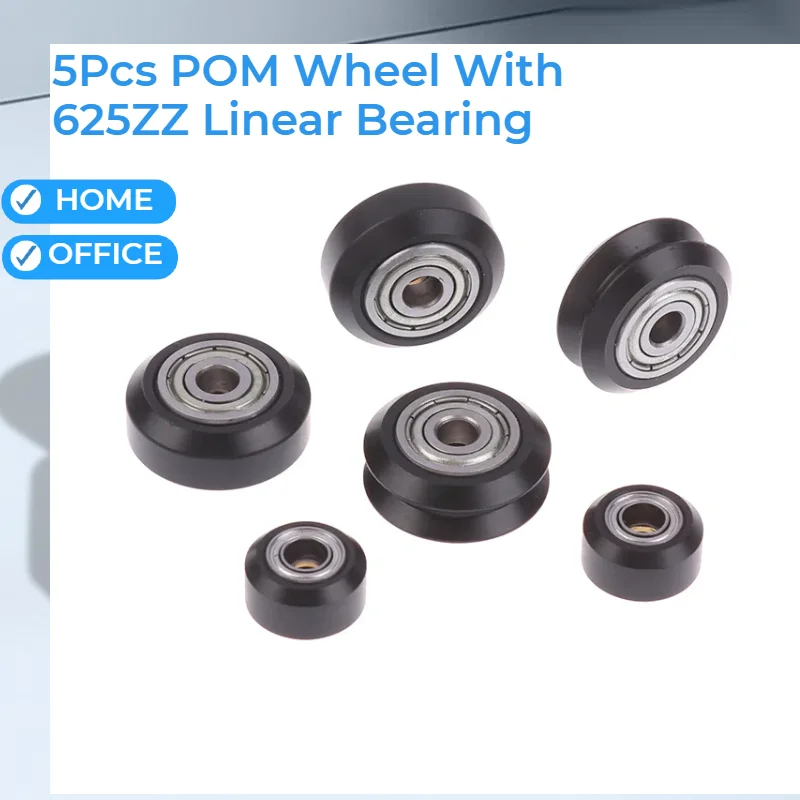 

5 шт. колесо из помпона для 3D-принтера с V-образным линейным подшипником 625ZZ, пластиковые шкивы для деталей лазерного гравера