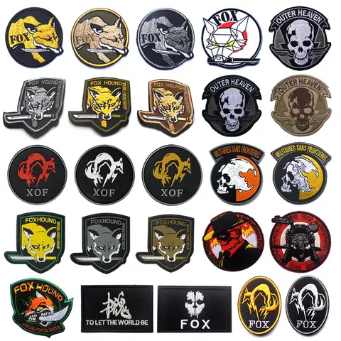Metal Gear Solid Foxhound Patches Fox Hound Special Force Uniform Sticker Badges Military Group Armband Emblem Applique