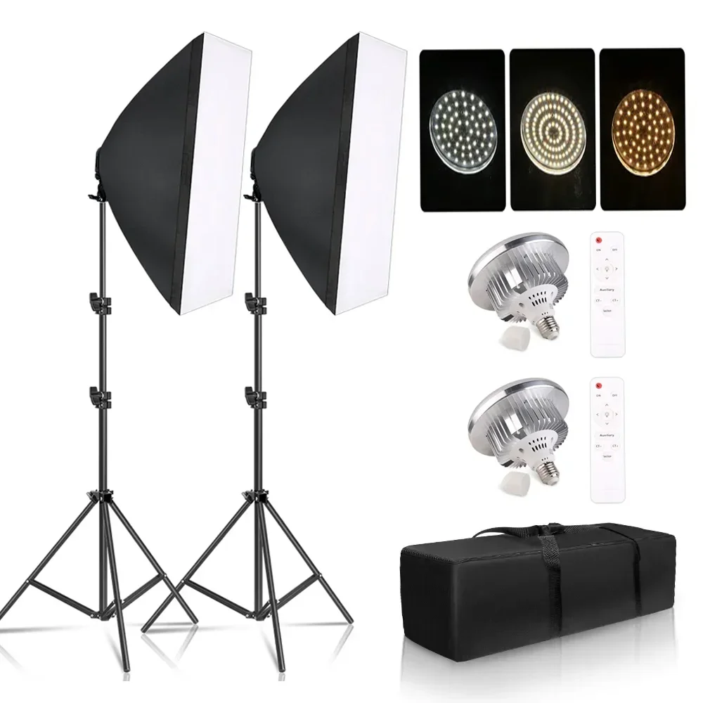 

SH 15-135W Bulb Photography Softbox Photo Lighting softbox 2M Tripod E27 Photographic Continuous Light System Photo Studio