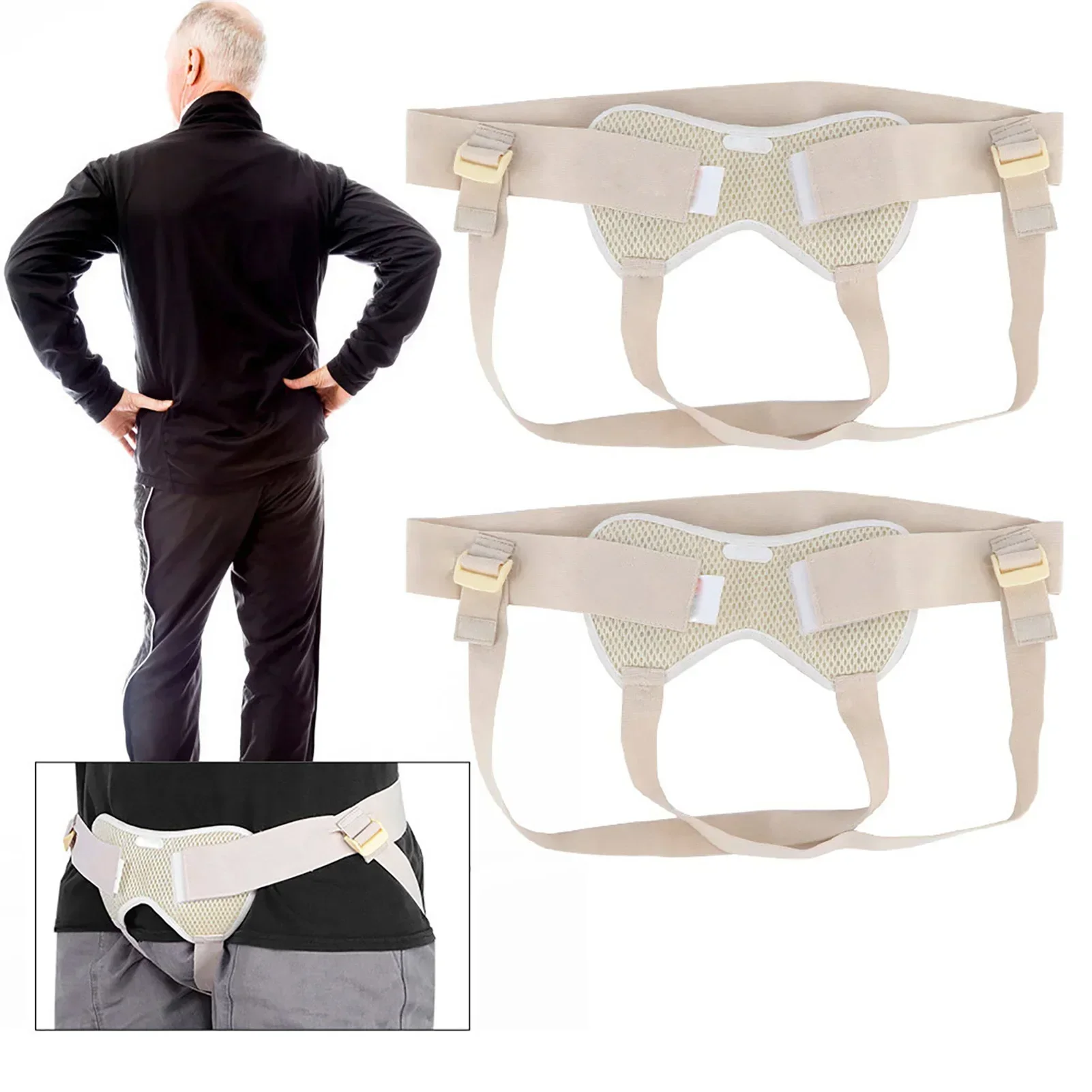 

2 Pcs Inguinal Hernia Belt Elderly Hernia Surgery Recovery Belts Groin Support Truss Pain Relief Removable Compression Pads