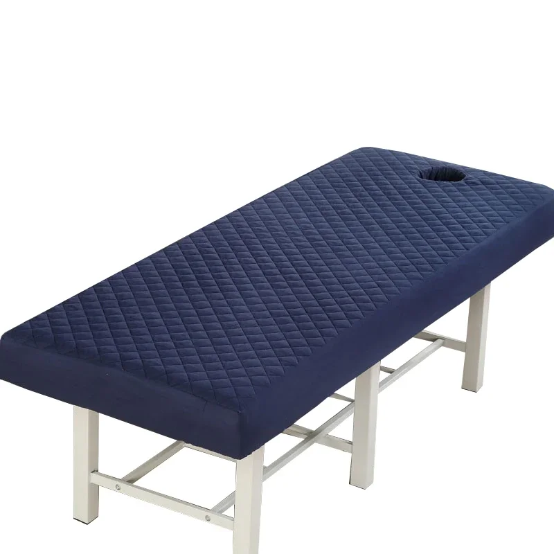 New Beauty Salon Massage Table Bed Fitted Sheet Solid Color Mattress Cover Rubber Band Massage SPA Bed Cover With Face Hole