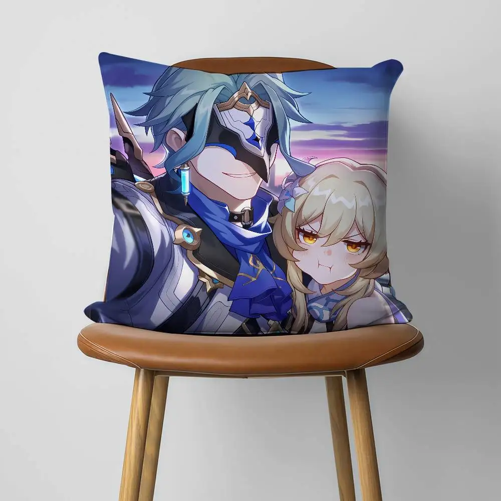 Dottore Genshin Impact 30x30cm 45x45cm Pillow Case Decor Protective Covers Comfortable Soft For Sofa Living Room Home Office