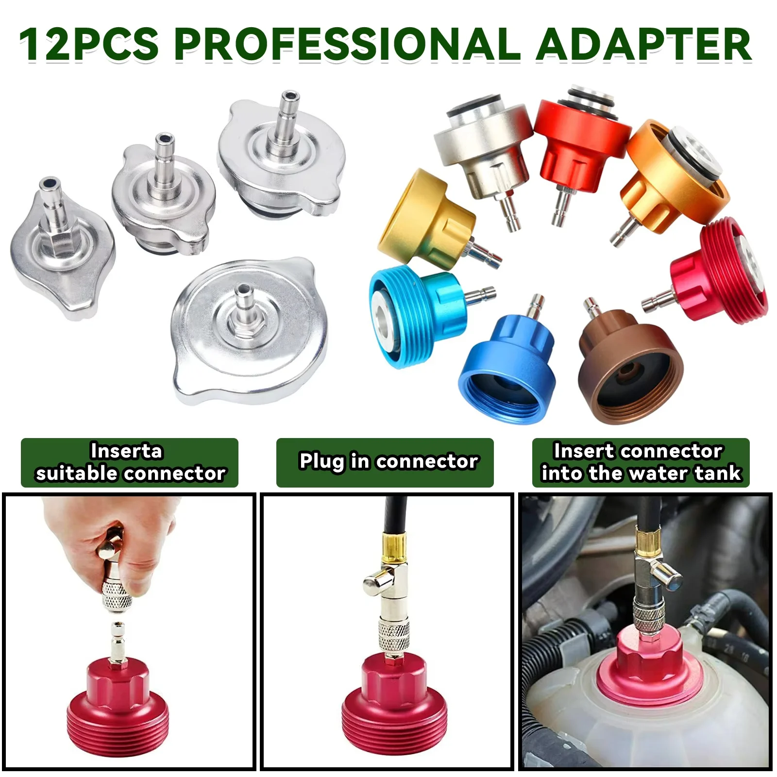 Water Tank Leak Detection Detector Tool Radiator Pressure Tester Vacuum Type Cooling System Test Car Water Tank Pressure Gauge