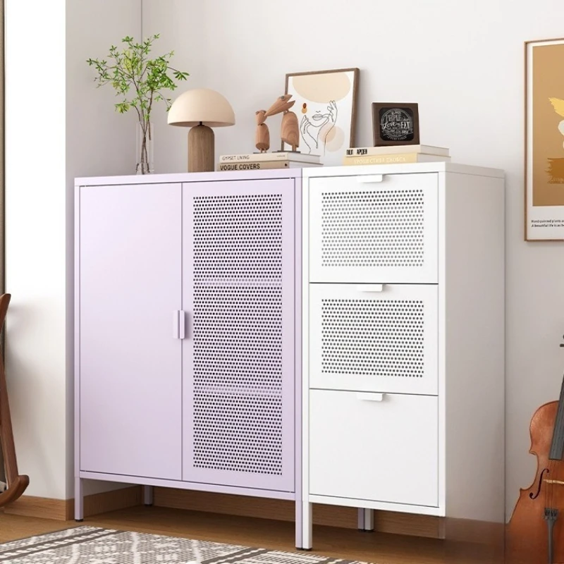 

Korean Bauhaus side cabinet light luxury wrought iron cabinet new modern simple living room bedroom