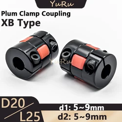 1PCS D25L30 XB Series Flexible Plum Clamp Coupler Aluminium Bore 5/6/8/9mm Screw Coupling Shaft CNC Jaw Shaft Motor Coupling